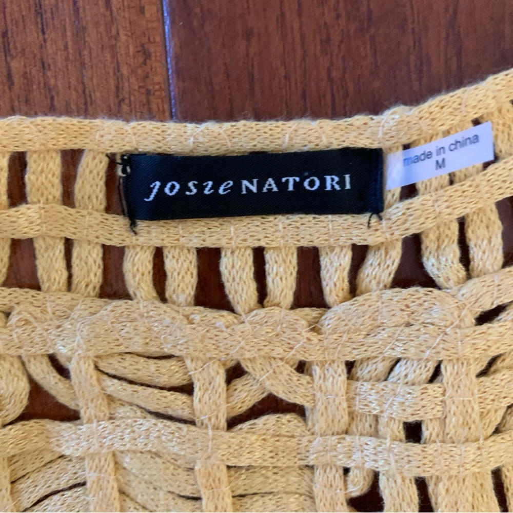 Josie Natori Jacket Size Medium Analyn Soutache Sunshine Yellow Elegant Delicate - Picture 6 of 9